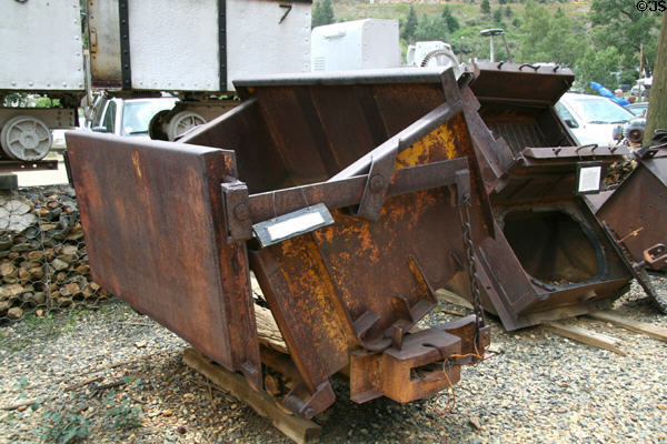 Antique side dump ore car at Argo Gold Mine & Mill. Idaho Springs, CO.