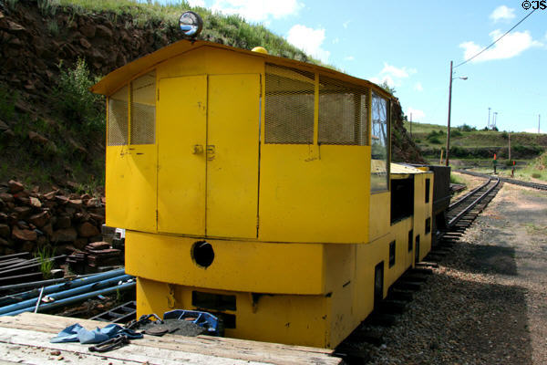 Narrow guage track maintenance car for Cripple Creek & Victor Narrow Guage Railroad. Cripple Creek, CO.