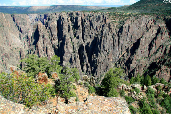 Black cliff rocks at Gunnison National Park. CO.