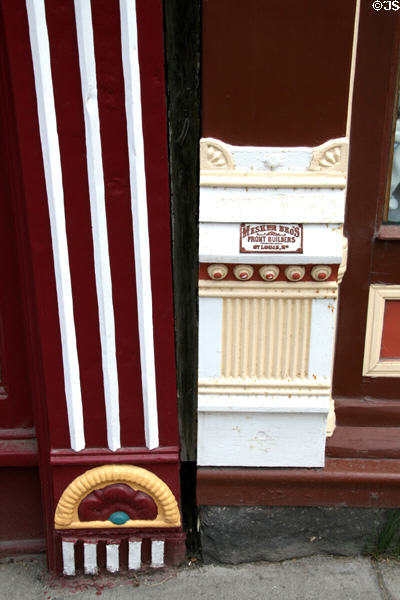 Detail of cast iron facade by Mesker Bros. of St. Louis on Jeffers Building. Ouray, CO.