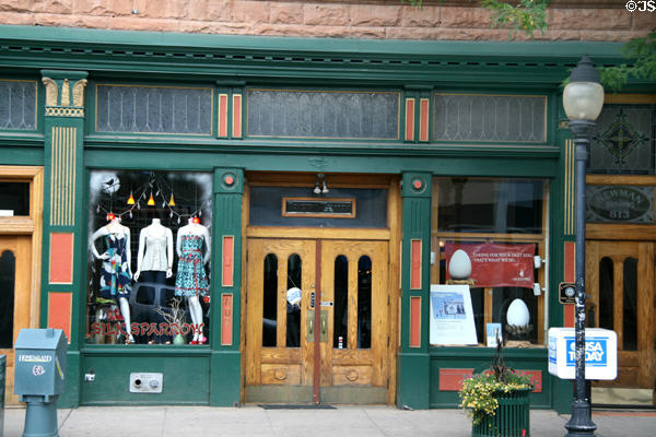 Iron front portal of Newman Block. Durango, CO.