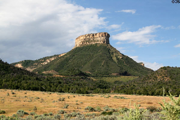 Striated butte in Mesa Verde National Park. CO.