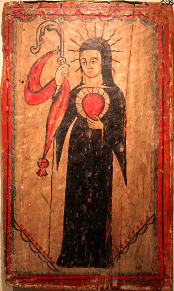 Santa Gertrudis (St. Gertrude) (c1830) by Arroyo Hondo Painter at Colorado Springs Fine Arts Center. Colorado Springs, CO.