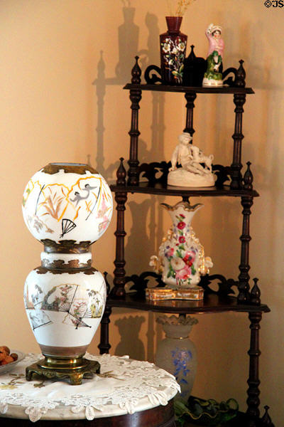 Lamp & bric-a-brac at McAllister House Museum. Colorado Springs, CO.