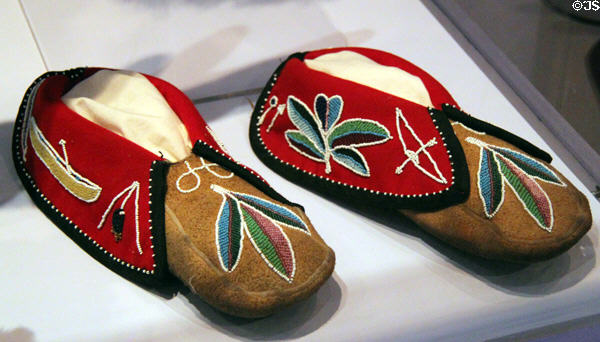 Alaskan Indian beaded moccasins at Colorado Springs Pioneers Museum. Colorado Springs, CO.