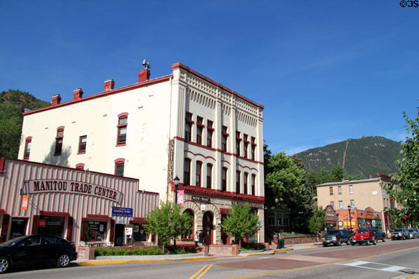 Heritage buildings & Wheeler Bank on Manitou Ave. Manitou Springs, CO.
