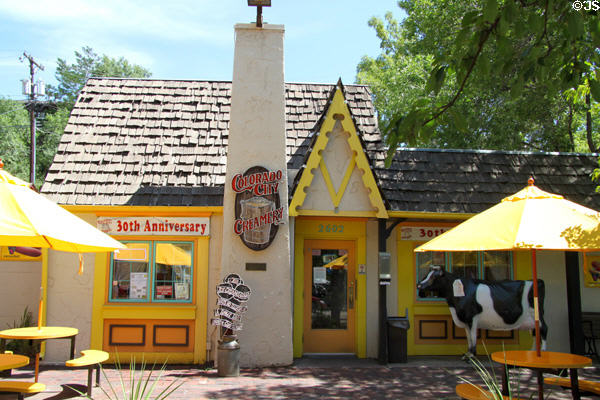 Creamery in early 20th C building (2602 W. Colorado Ave.). Old Colorado City, CO.