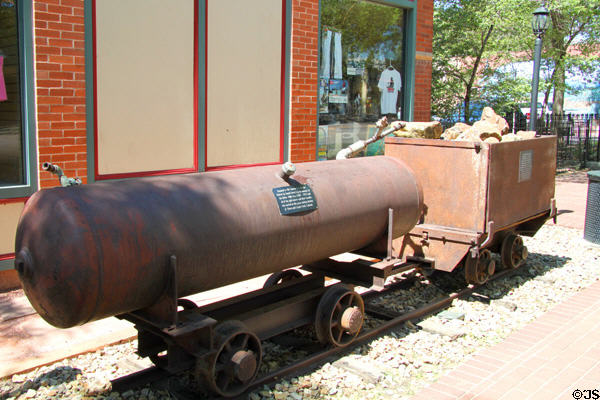 Heritage mining equipment reminders of city history along W. Colorado Ave. Old Colorado City, CO.