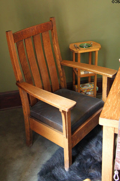 Arts & crafts chair at Orchard House at Rock Ledge Ranch Historic Site. Colorado Springs, CO.