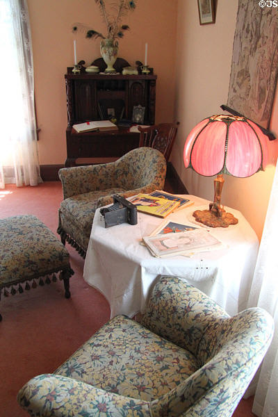 Upstairs parlor sitting area at Orchard House at Rock Ledge Ranch Historic Site. Colorado Springs, CO.