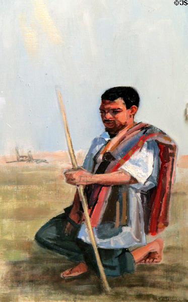 Painting of native supplicant in Our Lady of Guadalupe Church. Antonito, CO.