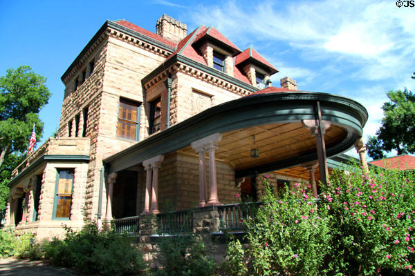 Porch projecting from Rosemount House Museum. Pueblo, CO.