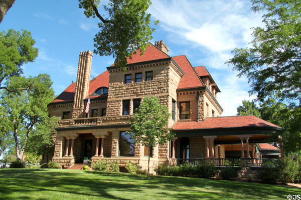 Rosemount House Museum towers over lawn. Pueblo, CO.