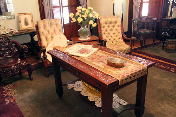Sitting room table & chairs at Rosemount House Museum. Pueblo, CO.