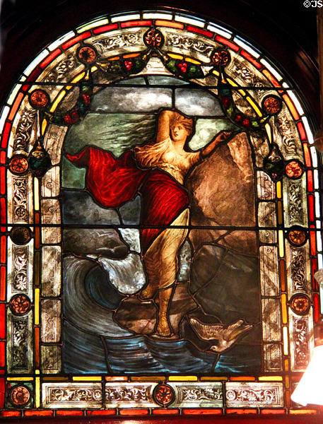 Stained glass window at Rosemount House Museum. Pueblo, CO.