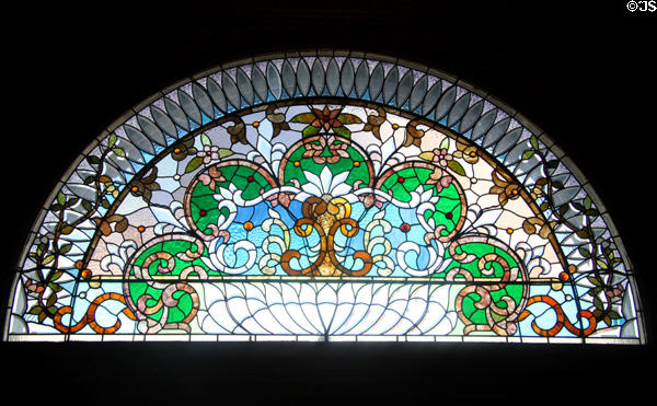 Stained glass window at Pueblo Union Depot. Pueblo, CO.