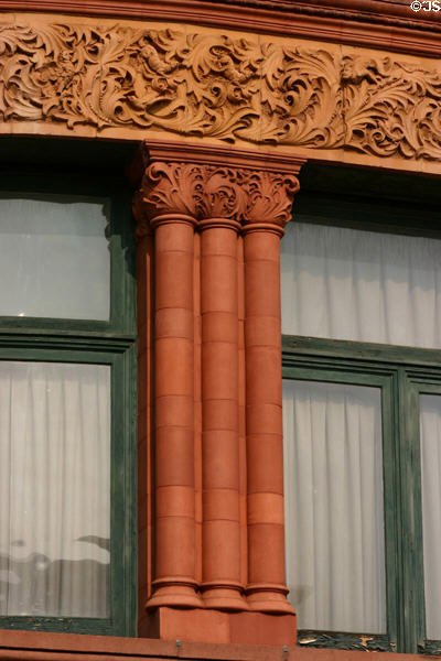 Columns of P.T. Barnum building. Bridgeport, CT.