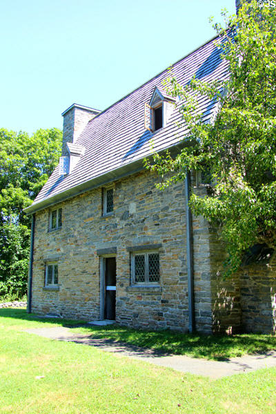 Henry Whitfield State Museum (1639) house of leader of Guilford founders & oldest stone house in New England. Guilford, CT. On National Register.