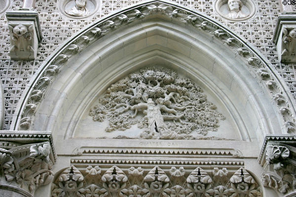 Charter oak represented on Connecticut State Capitol. Hartford, CT.