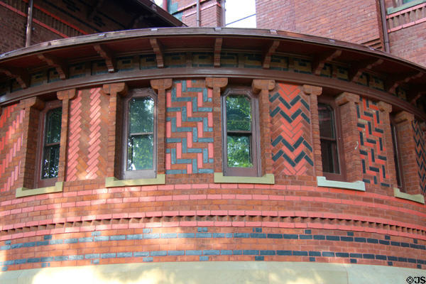 Brickwork pattern of Mark Twain House. Hartford, CT.