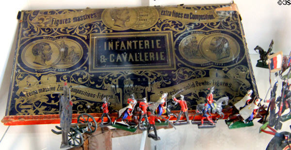 Antique tin soldiers with box (c1875) at Butler-McCook House Museum. Hartford, CT.