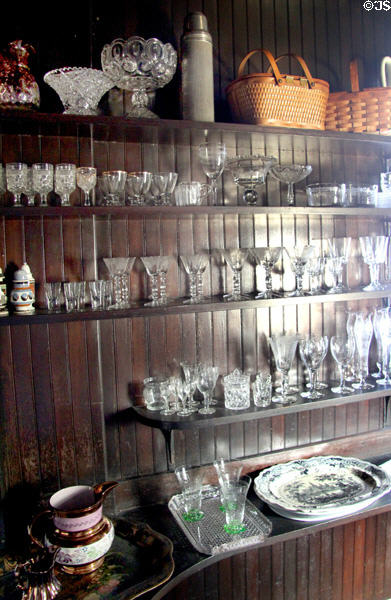 Glassware in pantry at Isham-Terry House Museum. Hartford, CT.