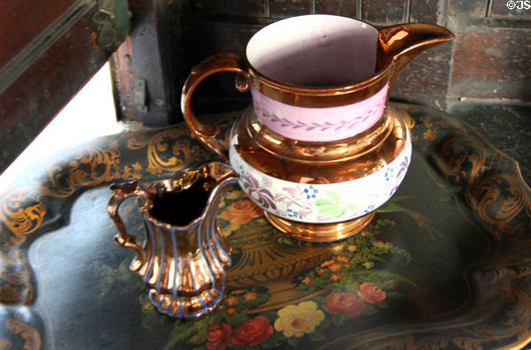 Lusterware pitchers at Isham-Terry House Museum. Hartford, CT.