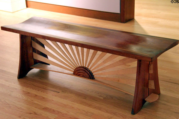 Sunburst bench at New Britain Museum of American Art. New Britain, CT.