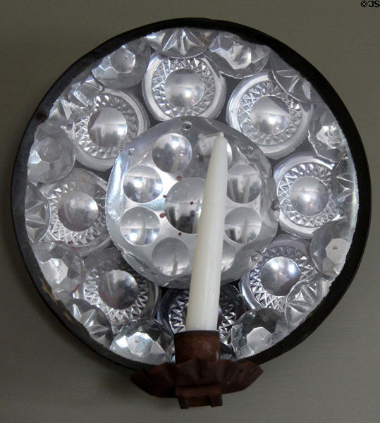 Candle sconce with tin reflector (18thC) at Phelps-Hathaway House. Suffield, CT.