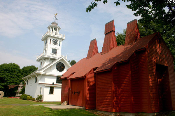 Clock tower Museum & Blacksmith shop among the buildings collected by the Boothe Brothers. Stratford, CT.