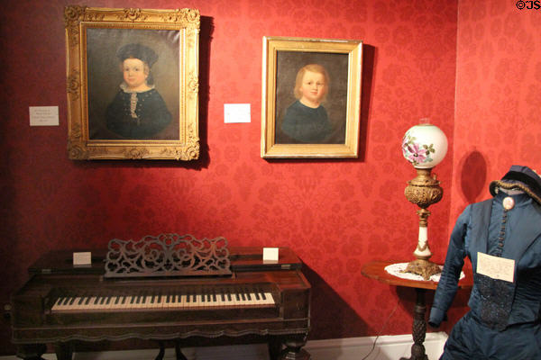 Paintings of Dickinson children (c1840s) by Obadiah Dickinson at Deep River Museum. Deep River, CT.