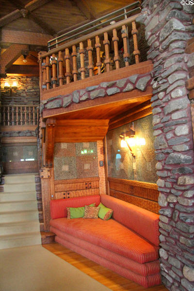 Living room sofa at Gillette Castle State Park. East Haddam, CT.