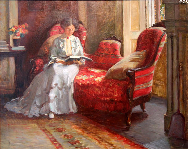 Front Parlor, Florence Griswold House painting (c1905-8) by William Chadwick at Florence Griswold Museum. Old Lyme, CT.