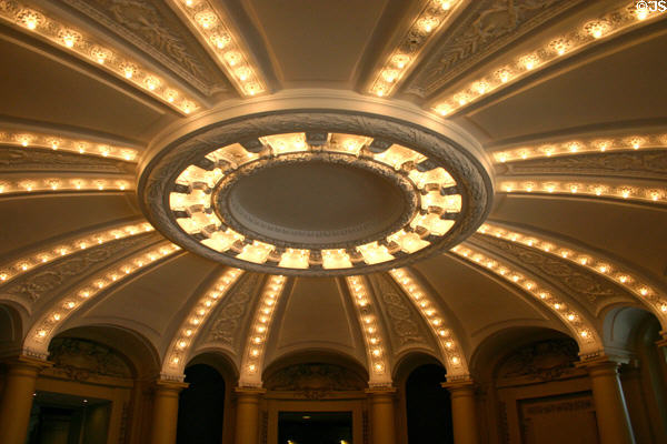 Interior of dome of Memorial Hall. New Haven, CT.