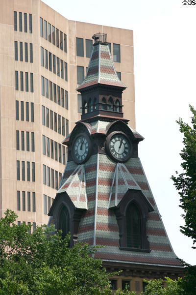 New Haven City Hall tower on the Green. New Haven, CT.