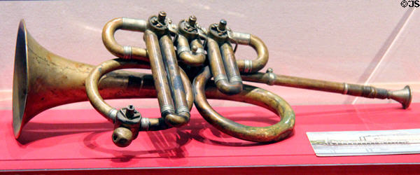 Cornet (1865) made by Schreiber Cornet Mfg. Co. at Mystic Seaport. Mystic, CT.