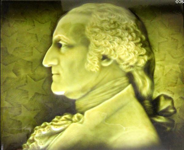 Tile relief of George Washington at Monument House Museum. Groton, CT.