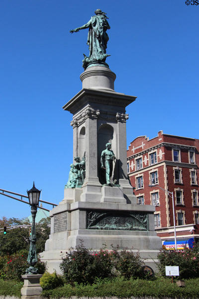 Overview of Waterbury Soldiers Monument. Waterbury, CT.