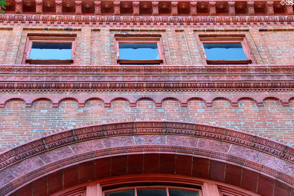 Facade brickwork details of Waterbury Union Station. Waterbury, CT.