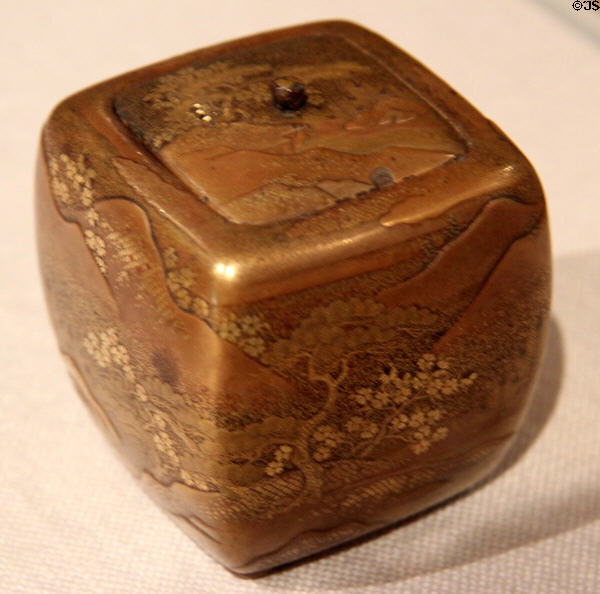 Japanese lacquer covered incense heater (18thC) at Yale University Art Gallery. New Haven, CT.