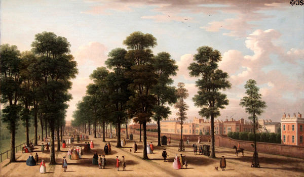 The Mall painting (1740-50) by unknown at Yale Center for British Art. New Haven, CT.