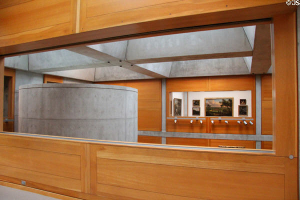 Architectural detail of atrium at Yale Center for British Art. New Haven, CT.