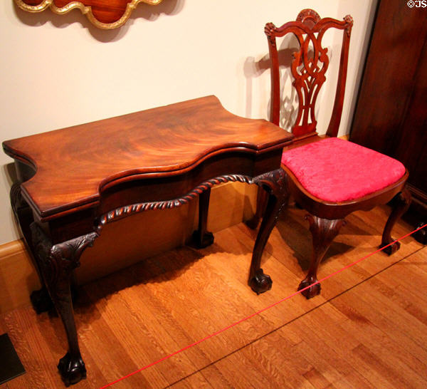 Card table (1765-85) & side chair (1755-65) both from New York at Yale University Art Gallery. New Haven, CT.