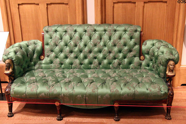 Egyptian revival sofa by P.E. Guerin of New York at Yale University Art Gallery. New Haven, CT.