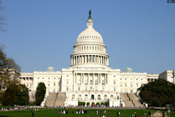 US Capitol Building from Grant Monument. Washington, DC.