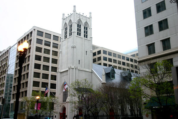 Church of the Epiphany (1844) (1317 G St. NW). Washington, DC. Style: Gothic revival. Architect: John W. Harkness. On National Register.