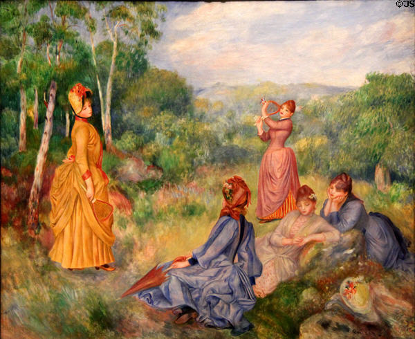 Jeunes Filles Jouant au Volant painting (1887) by Pierre-Auguste Renoir at Corcoran Gallery of Art. Washington, DC.