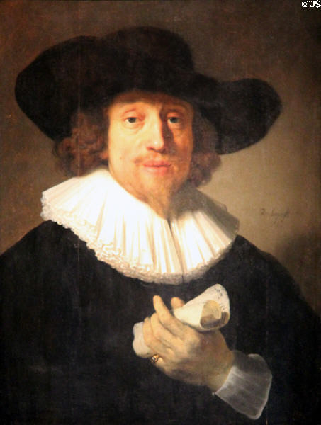Man with Sheet of Music painting (1633) by Rembrandt van Rijn at Corcoran Gallery of Art. Washington, DC.