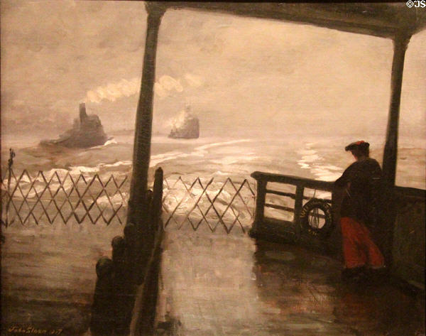 Wake of the Ferry II painting (1907) by John Sloan at The Phillips Collection. Washington, DC.