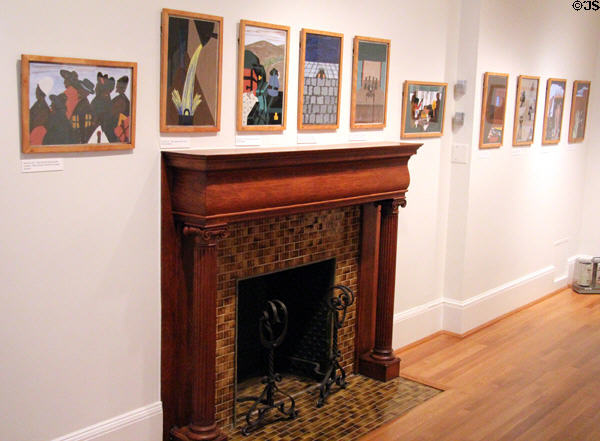 The Migration Series paintings (1940-1) by Jacob Lawrence at The Phillips Collection. Washington, DC.